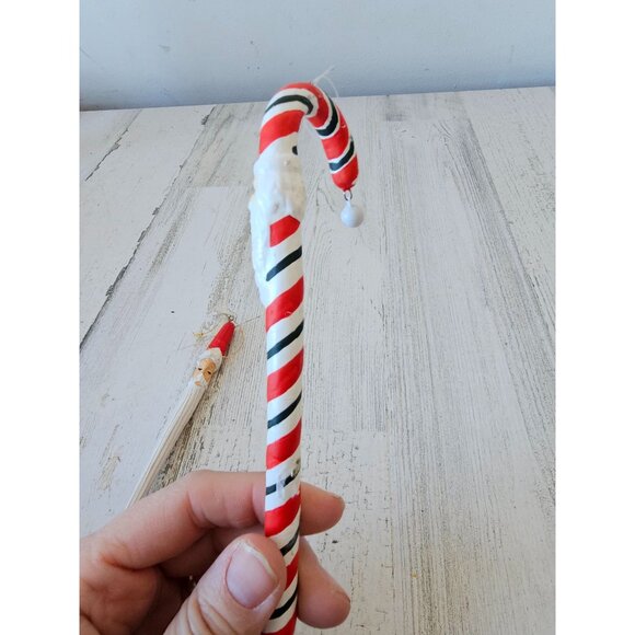 Vintage Santa candy cane icicle ornament set - Picture 7 of 9